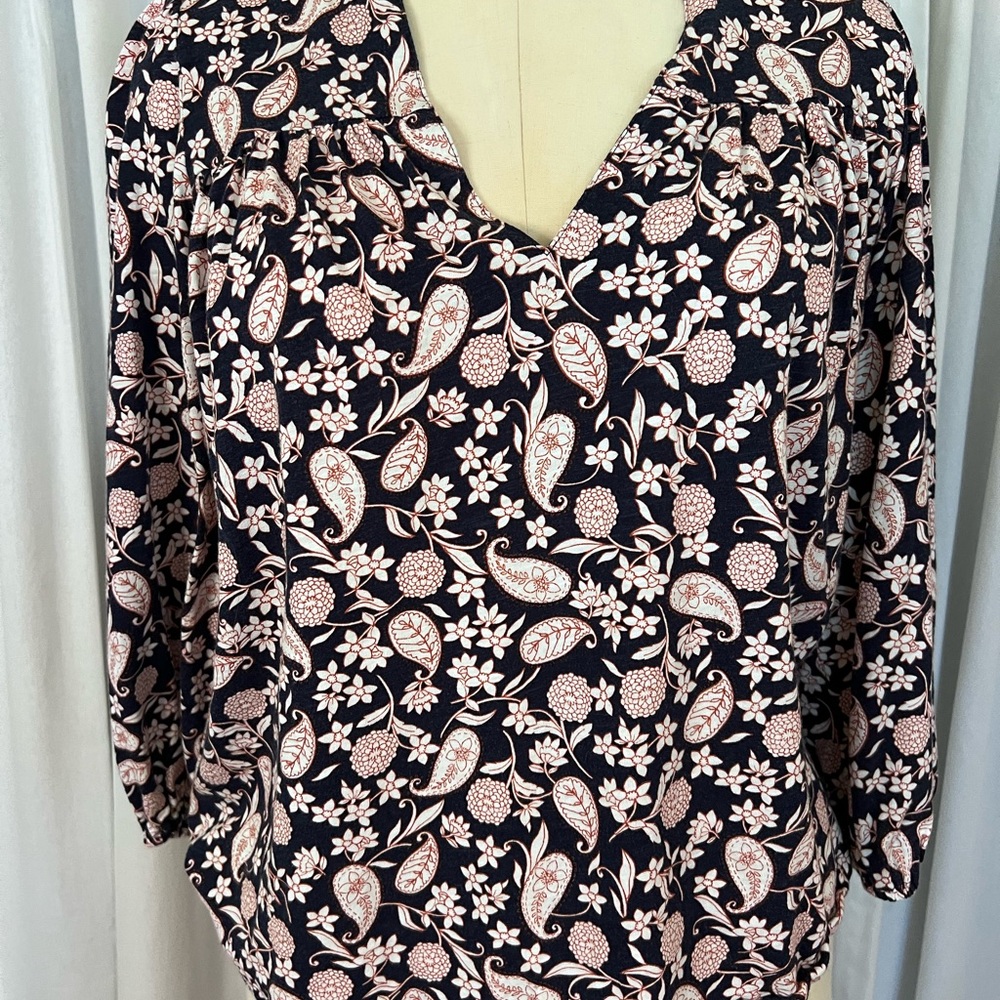 Boden Boho Peasant Floral Print Women's Top
